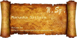 Maruska Szilvia névjegykártya